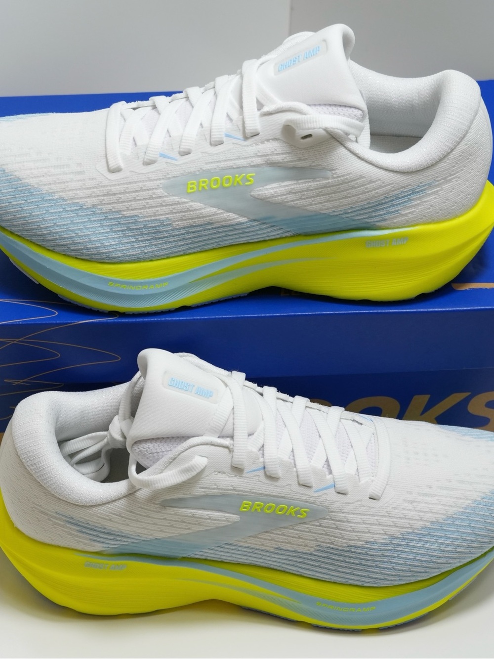 Brooks White Neon Yellow Performance Running Shoes